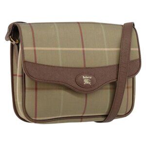 Burberrys Nova Check Shoulder Bag Canvas Beige Gold
